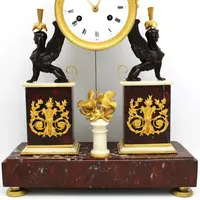 Antique gilt bronze and marble 18th century Direttorio pendulum clock