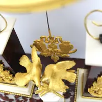 Antique gilt bronze and marble 18th century Direttorio pendulum clock