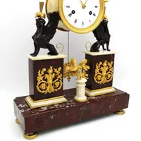 Antique gilt bronze and marble 18th century Direttorio pendulum clock