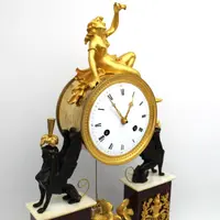 Antique gilt bronze and marble 18th century Direttorio pendulum clock