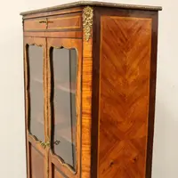 Antique crystal cabinet sideboard Napoleon III inlaid 19th century