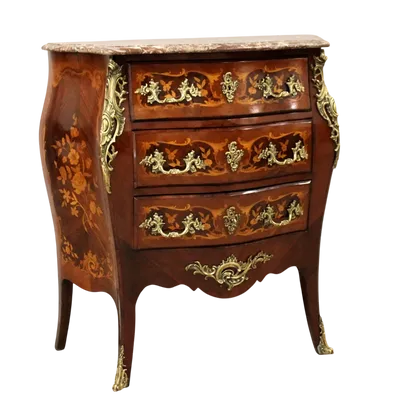 Antique Napoleon III dresser chest of drawers inlaid 19th century