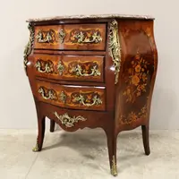 Antique Napoleon III dresser chest of drawers inlaid 19th century