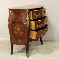 Antique Napoleon III dresser chest of drawers inlaid 19th century