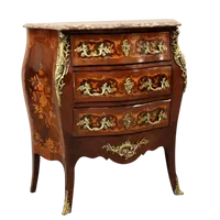 Antique Napoleon III dresser chest of drawers inlaid 19th century