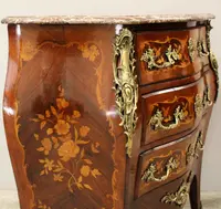 Antique Napoleon III dresser chest of drawers inlaid 19th century