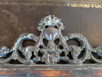 Rectangular mirror with floral carving and leaf silvering