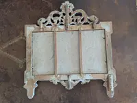 Rectangular mirror with floral carving and leaf silvering