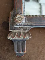 Rectangular mirror with floral carving and leaf silvering