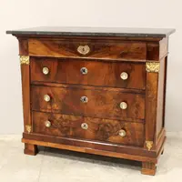 Antique Empire chest of drawers in walnut 19th century