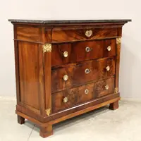 Antique Empire chest of drawers in walnut 19th century