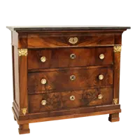 Antique Empire chest of drawers in walnut 19th century
