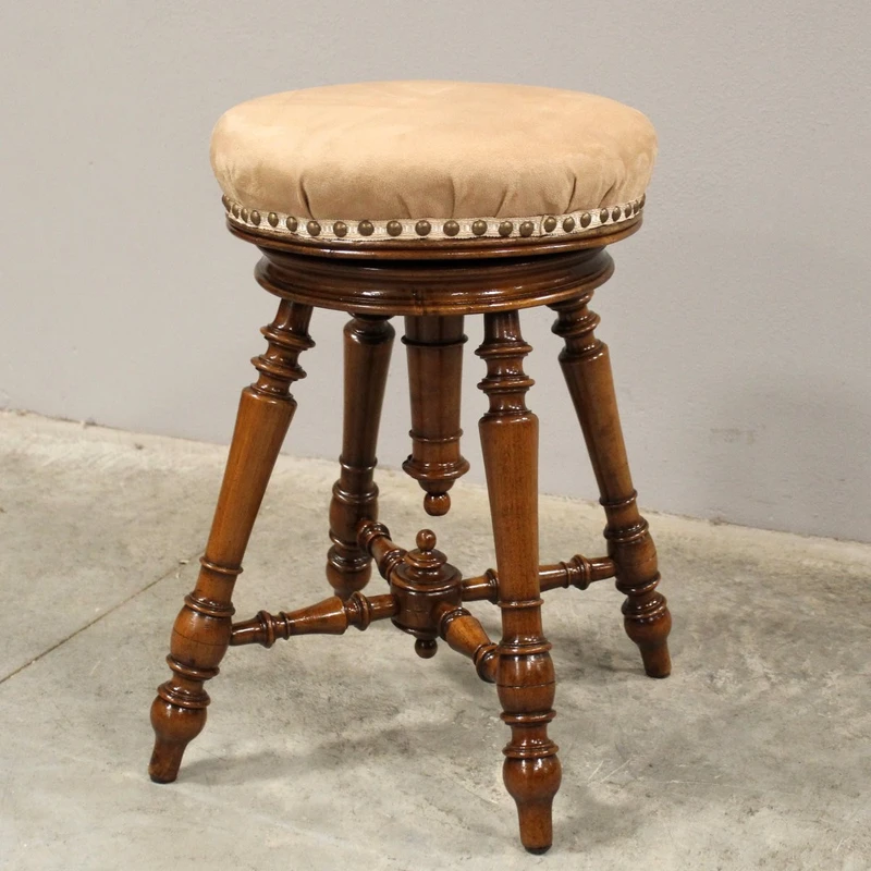 Antique walnut piano stool 19th century