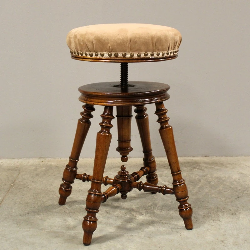 Antique walnut piano stool 19th century