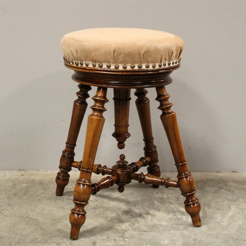 Antique walnut piano stool 19th century