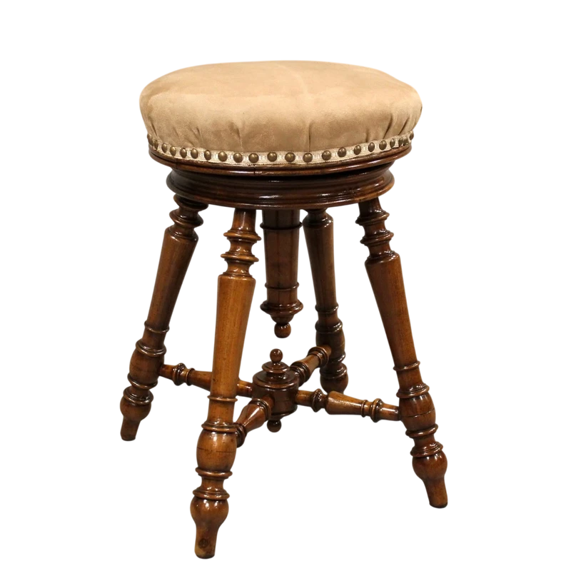 Antique walnut piano stool 19th century