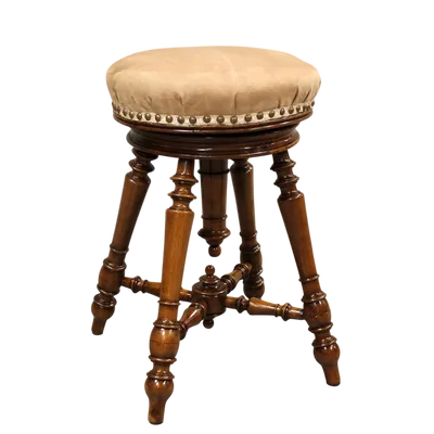 Antique walnut piano stool 19th century