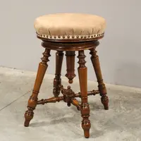 Antique walnut piano stool 19th century