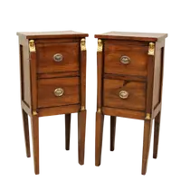 Antique pair of 18th-century walnut Direttorio bedside tables