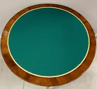 Ancienne table console Charles X en noyer marqueté 19ème siècle