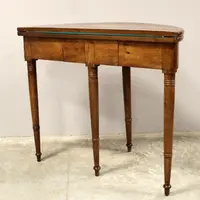 Ancienne table console Charles X en noyer marqueté 19ème siècle