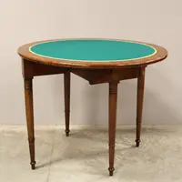 Ancienne table console Charles X en noyer marqueté 19ème siècle