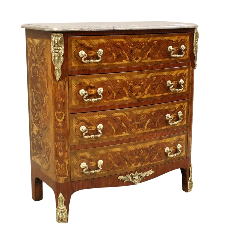 Ancienne commode Napoléon III marquetée 19ème siècle