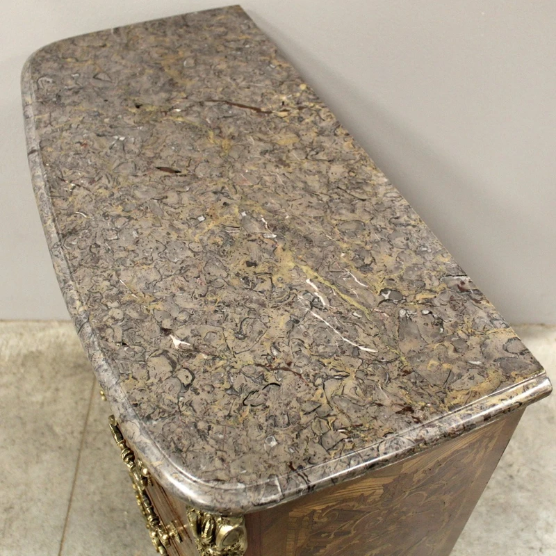 Ancienne commode Napoléon III marquetée 19ème siècle