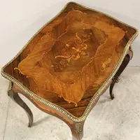 Table basse ancienne marquetée Napoléon III 19ème siècle