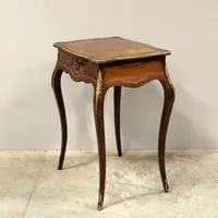 Table basse ancienne marquetée Napoléon III 19ème siècle