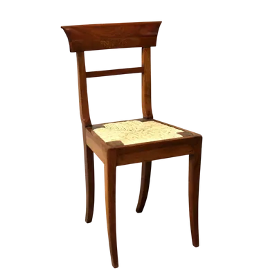 Antique inlaid walnut chair 19th century