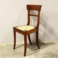 Chaise ancienne en noyer marqueté 19ème siècle