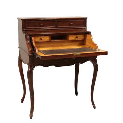 Antique Napoleon III writing desk flap in 19th century mahogany