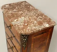 Ancienne commode hebdomadaire Napoléon III marquetée 19ème siècle