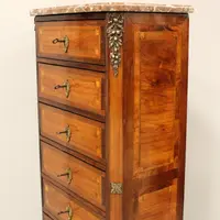 Ancienne commode hebdomadaire Napoléon III marquetée 19ème siècle