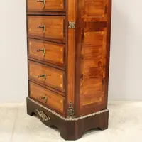 Ancienne commode hebdomadaire Napoléon III marquetée 19ème siècle