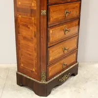 Ancienne commode hebdomadaire Napoléon III marquetée 19ème siècle