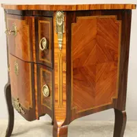 Antico cassettone comò Napoleone III intarsiato 19°secolo