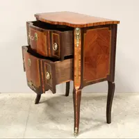 Antico cassettone comò Napoleone III intarsiato 19°secolo