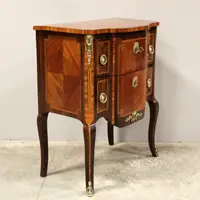 Antico cassettone comò Napoleone III intarsiato 19°secolo