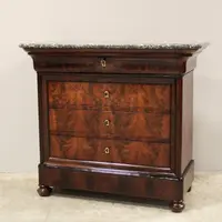 Antico cassettone comò Luigi Filippo in mogano 19°secolo