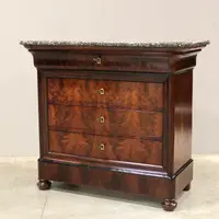 Antico cassettone comò Luigi Filippo in mogano 19°secolo