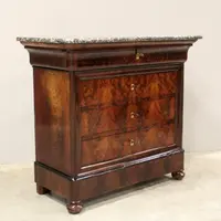 Antico cassettone comò Luigi Filippo in mogano 19°secolo