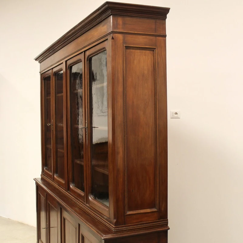 Buffet de bibliothèque ancien en acajou 19ème siècle