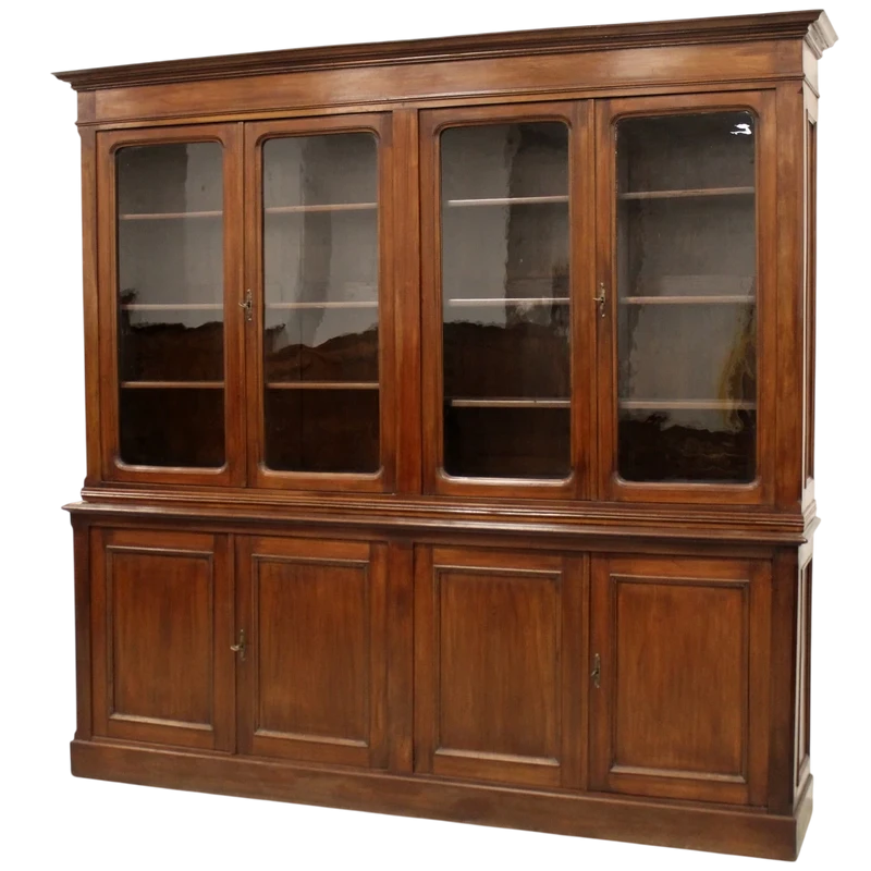 Buffet de bibliothèque ancien en acajou 19ème siècle