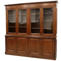 Buffet de bibliothèque ancien en acajou 19ème siècle