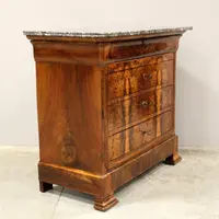 Antico cassettone comò Luigi Filippo in noce 19°secolo