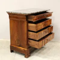 Antico cassettone comò Luigi Filippo in noce 19°secolo