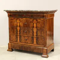 Antico cassettone comò Luigi Filippo in noce 19°secolo