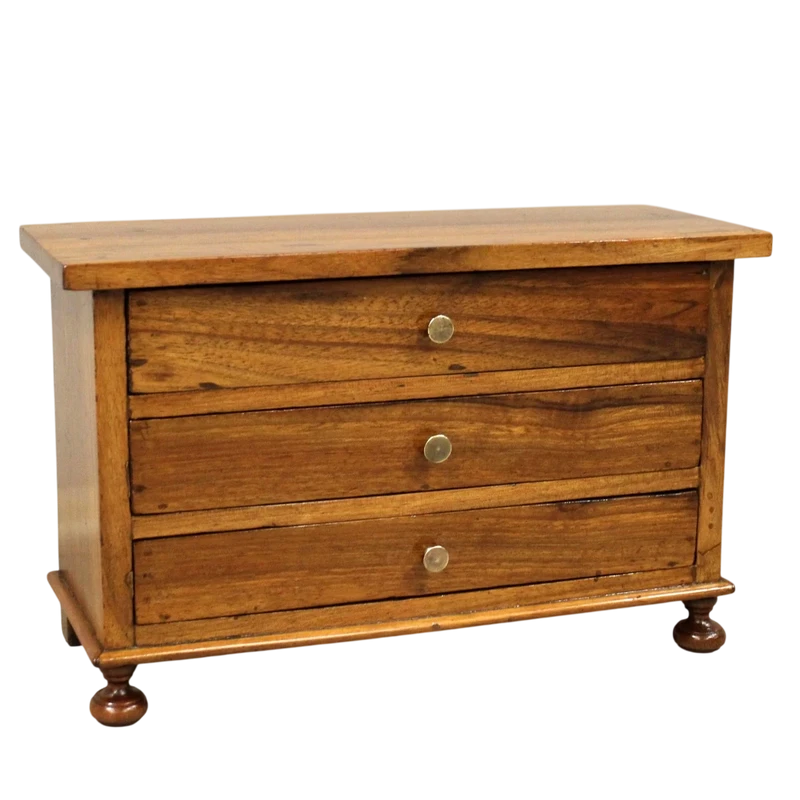 Antico modellino miniatura cassettone comò in noce 19°secolo